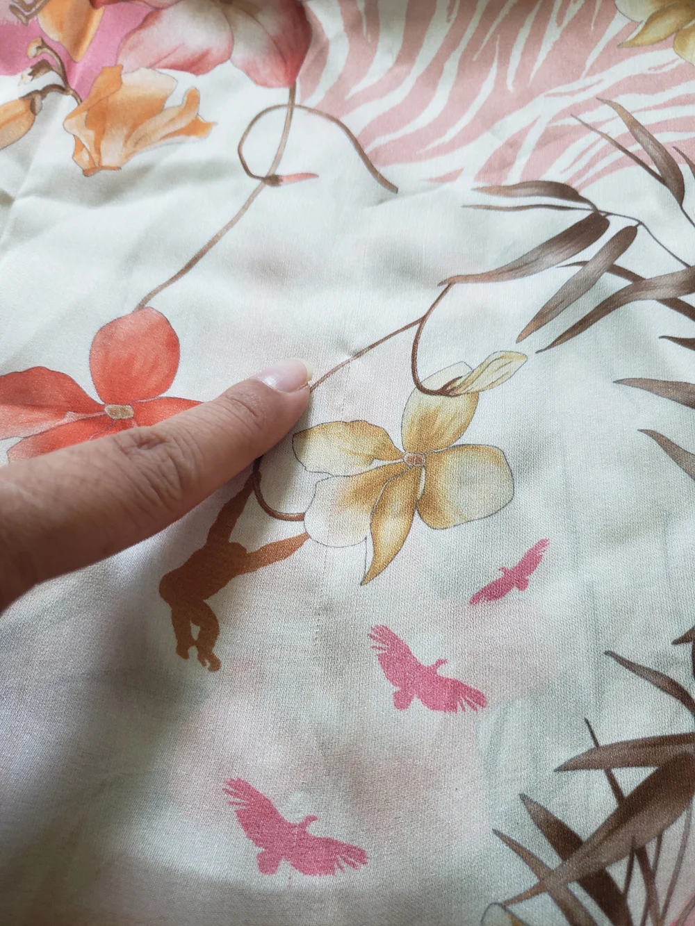 Salvatore Ferragamo 100% Silk Scarf Quiet Luxury Floral Leopard 16x60 In